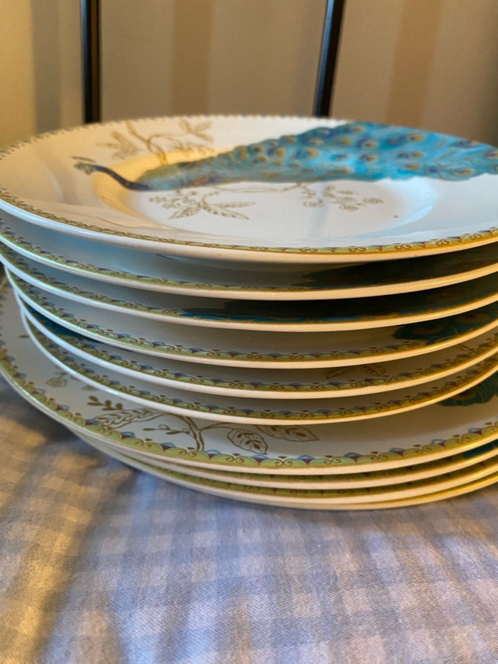 Peacock Garden Fine China Porcelain Dinner Plate by 222 Fifth Set of 2 - Picture 11 of 12